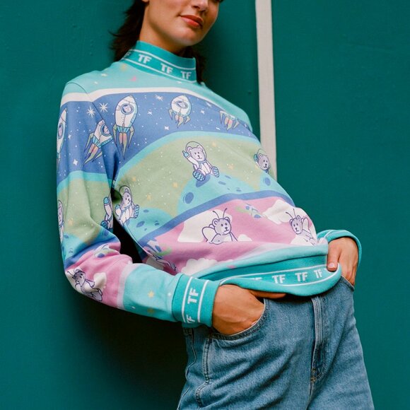 BNWOT Teddy Fresh x Dr. Frankenstein Pastel Crewneck Top, Size S - Picture 4 of 5